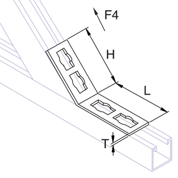 Kwikstrut Montagehoek QFFA 135-SS  135° (3-QFNH-SS) RVS A4 detail 2