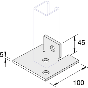 Montagevoet enkelvoudig K2072-S2 HCB detail 2