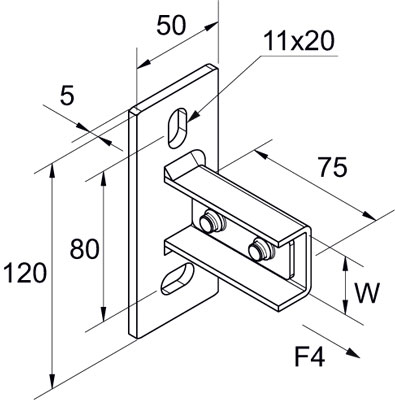 Steunverbinder voor montagerail UNI SF-L EV detail 2