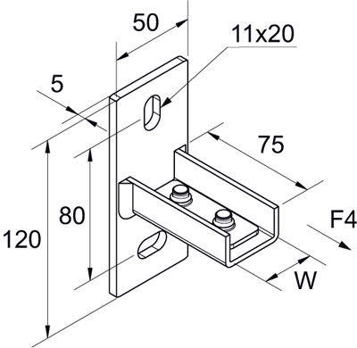 Steunverbinder voor montagerail UNI SF-S EV detail 2