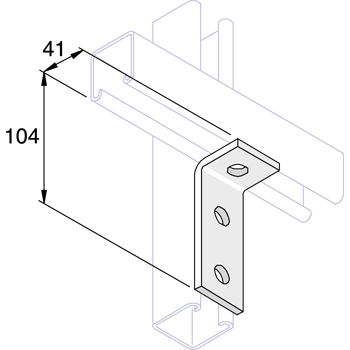 Montagehoek K1326SS  104 x 41 x 40mm 90˚ - RVS A4 detail 2