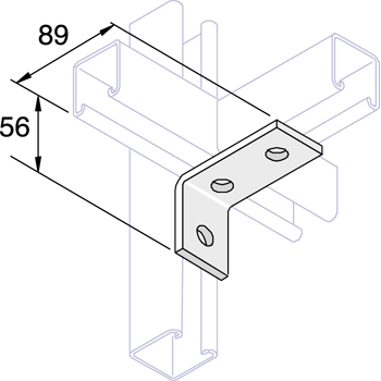 Montagehoek K1458SS  89/56/90˚ - RVS A4 detail 2