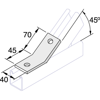 Montagehoek K1546SS  70/45/40/45˚ - RVS A4 detail 2