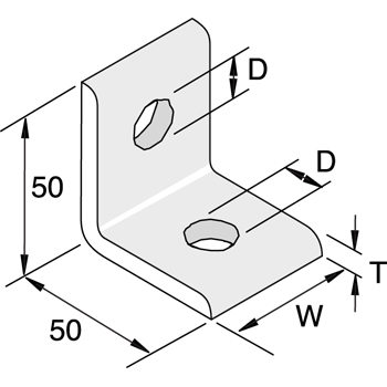 Montagehoek gaten Ø 14  50/50/90° HCB detail 2