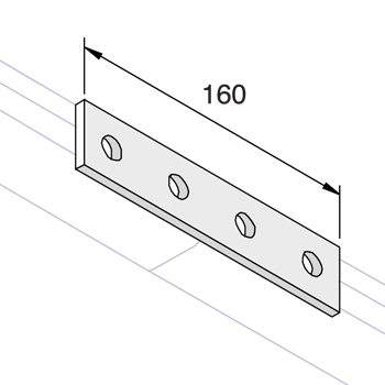 Montageplaat K1067SS 4 gats 160 x 40 mm - RVS A4 detail 2