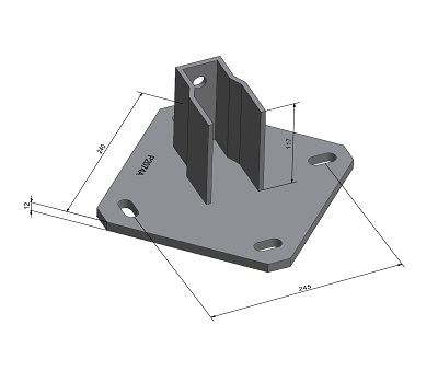 Montagevoet voor montagerail K8000T-HCB detail 2