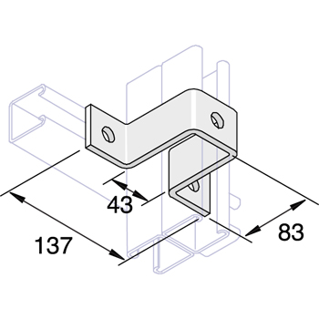 Railhouder K1737SS  41/82  en 41/41D  - RVS A4 detail 2