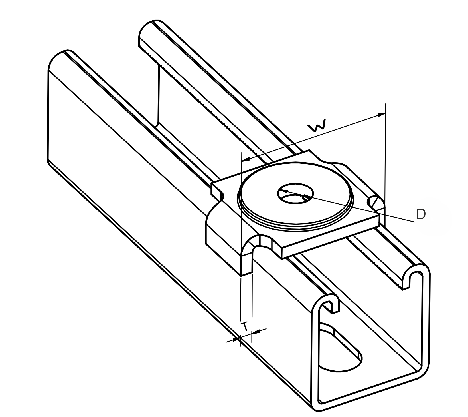 Stabilisatie plaat 41/10,5 RVS A4 detail 2